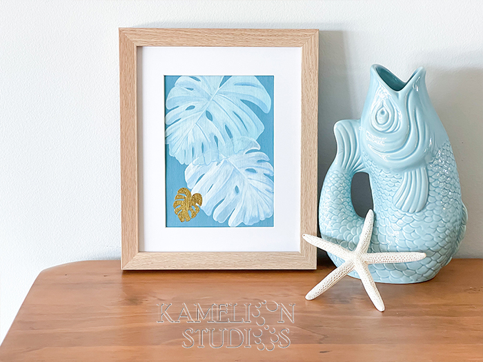 A5 Watercolour Monstera leaf by Kamelion Studios