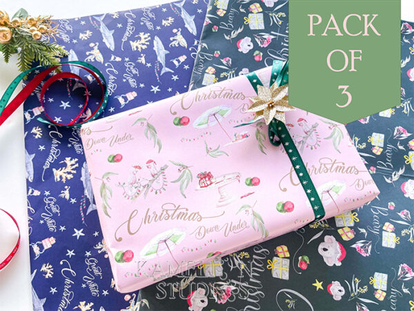 Wrapping Paper - Set of three Christmas Designs