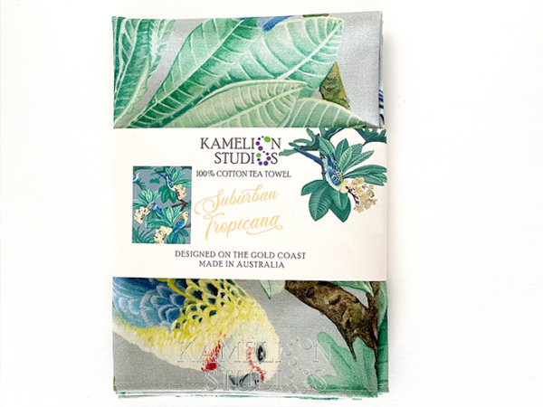 Suburban Tropicana - Pale Headed Rosella Tea Towel