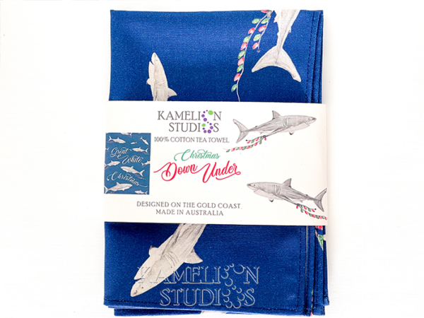 Christmas Tea Towel - Great White Christmas - Image 2