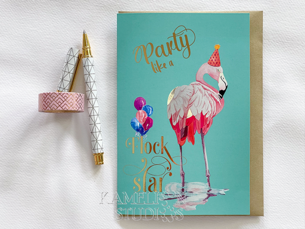 Party like a flock star greeting card