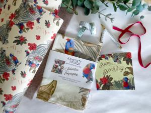 Lorikeet gift pack tea towel gift wrap card by Kamelion Studios