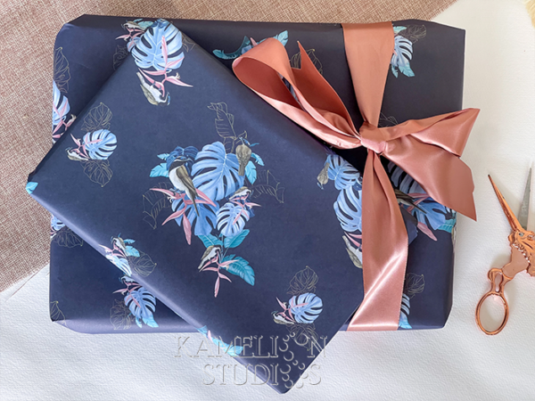 Honey Eater recycled wrapping paper
