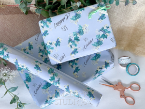 Pale Rosella gift wrap by Kamelion Studios