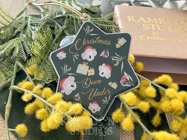 Keepsake Ornament - Koala Green Snowflake