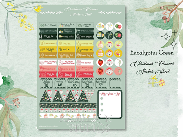Planner Sticker Sheet - Eucalyptus Green