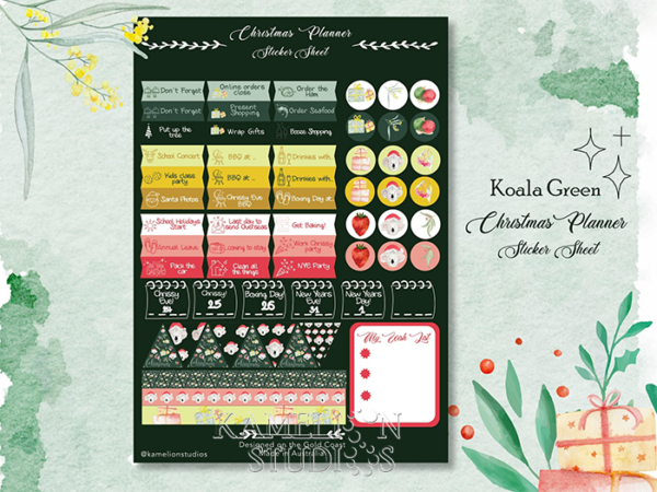 Planner Sticker Sheet - Koala Green