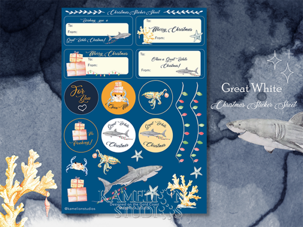Christmas Sticker Sheet - Great White