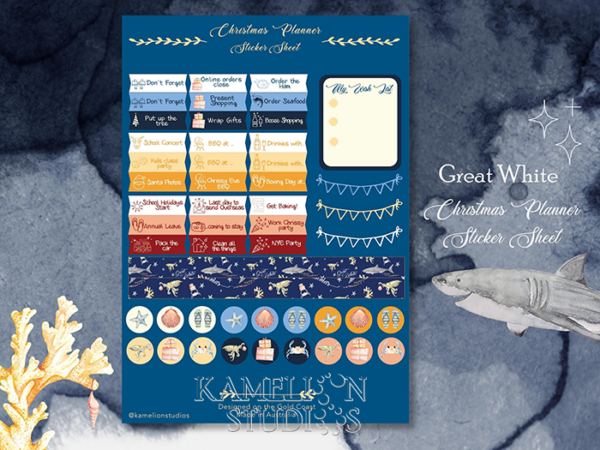 Planner Sticker Sheet - Great White Christmas